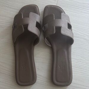 Women's Brown Slide Sandals Hermes